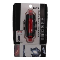 Kerékpár lámpa piros USB tölthető