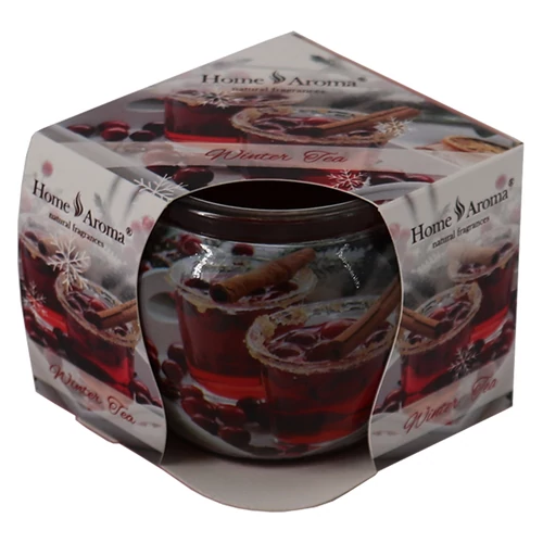 Karácsonyi üveg illatgyertya, illatmécses