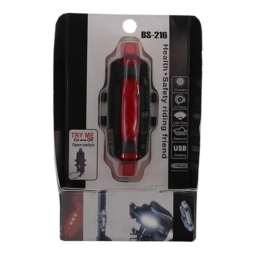 Kerékpár lámpa piros USB tölthető