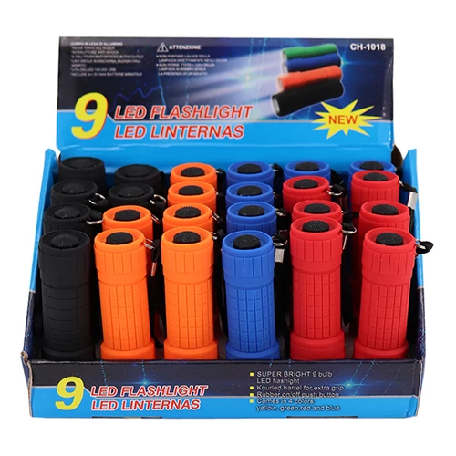 9 LED-es színes zseblámpa