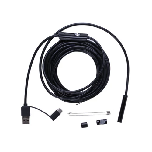 Vízálló endoszkóp kamera 3 az 1-ben, USB, Micro USB, Type-C, 5 m